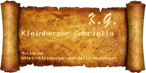 Kleinberger Gabriella névjegykártya